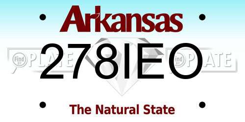 278IEO Arkansas License Plate