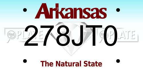 278JT0 Arkansas License Plate