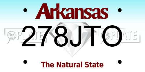 278JTO Arkansas License Plate