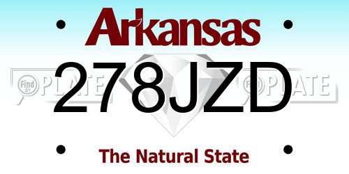 278JZD Arkansas License Plate