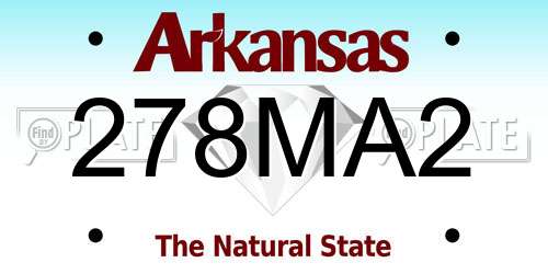 278MA2 Arkansas License Plate