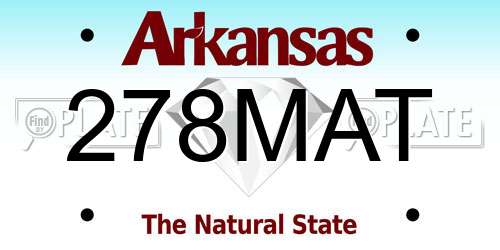 278MAT Arkansas License Plate