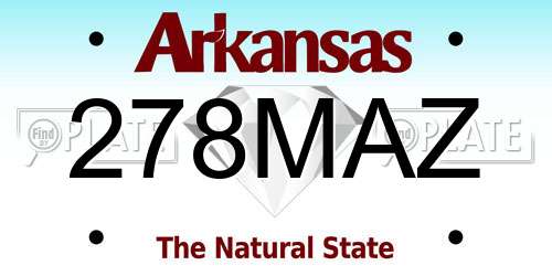 278MAZ Arkansas License Plate