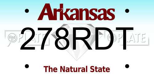 278RDT Arkansas License Plate