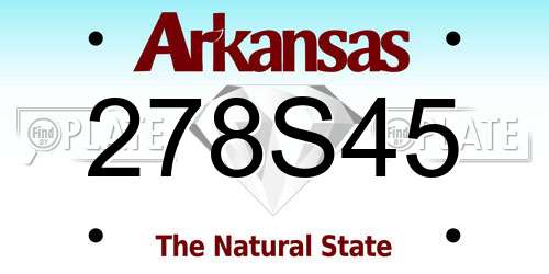278S45 Arkansas License Plate