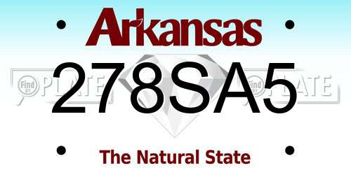 278SA5 Arkansas License Plate