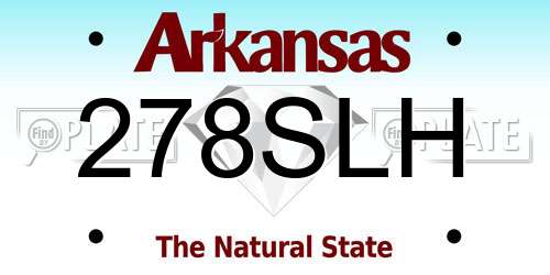 278SLH Arkansas License Plate