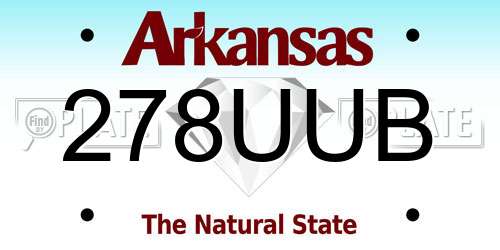 278UUB Arkansas License Plate