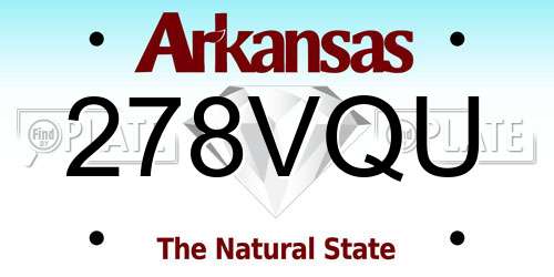 278VQU Arkansas License Plate