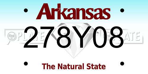 278Y08 Arkansas License Plate
