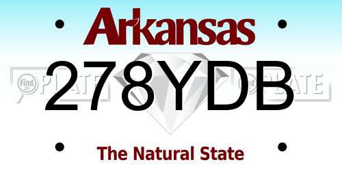 278YDB Arkansas License Plate