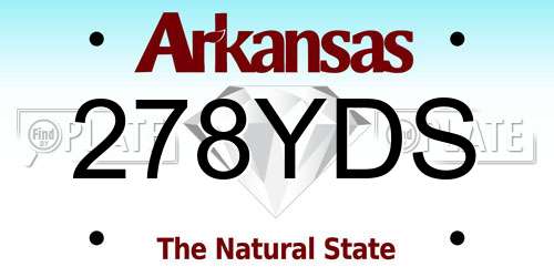 278YDS Arkansas License Plate