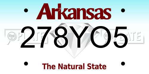 278YO5 Arkansas License Plate