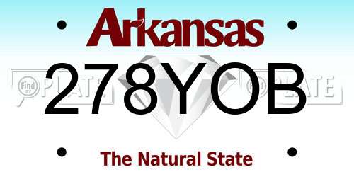 278YOB Arkansas License Plate