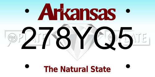 278YQ5 Arkansas License Plate