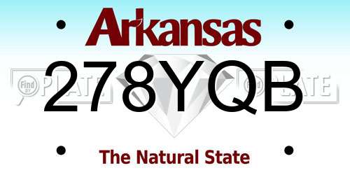 278YQB Arkansas License Plate