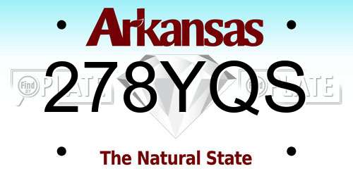 278YQS Arkansas License Plate