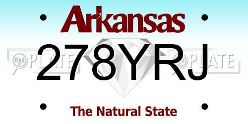 278YRJ Arkansas License Plate