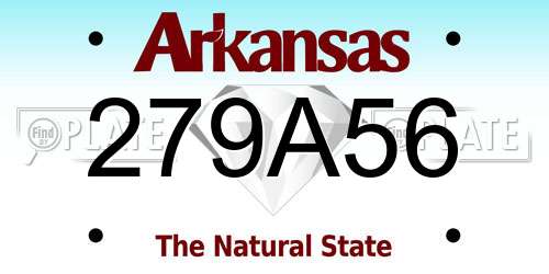 279A56 Arkansas License Plate