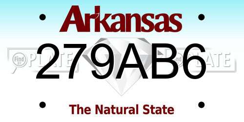 279AB6 Arkansas License Plate