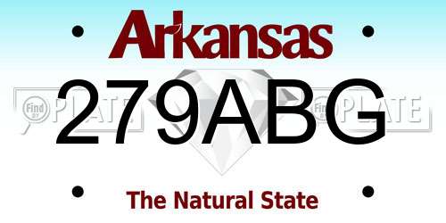 279ABG Arkansas License Plate