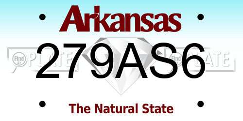 279AS6 Arkansas License Plate