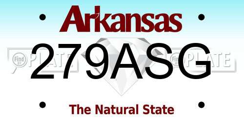279ASG Arkansas License Plate