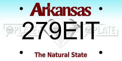 279EIT Arkansas License Plate
