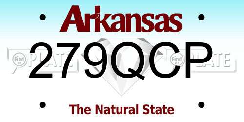 279QCP Arkansas License Plate
