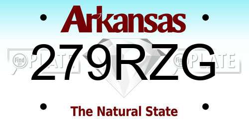 279RZG Arkansas License Plate