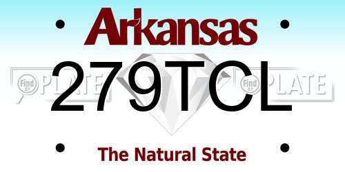 279TCL Arkansas License Plate