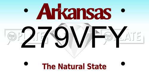279VFY Arkansas License Plate