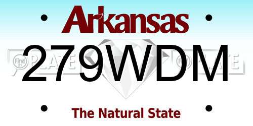 279WDM Arkansas License Plate
