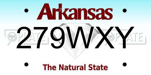 279WXY Arkansas License Plate