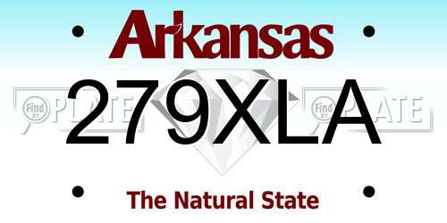 279XLA Arkansas License Plate