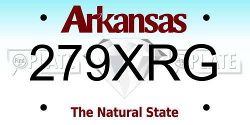 279XRG Arkansas License Plate