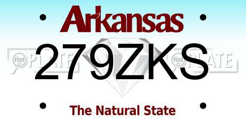 279ZKS Arkansas License Plate