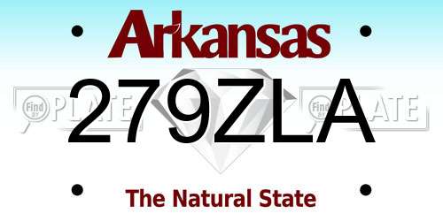 279ZLA Arkansas License Plate