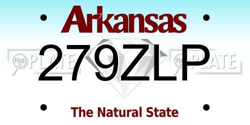 279ZLP Arkansas License Plate