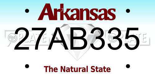 27AB335 Arkansas License Plate