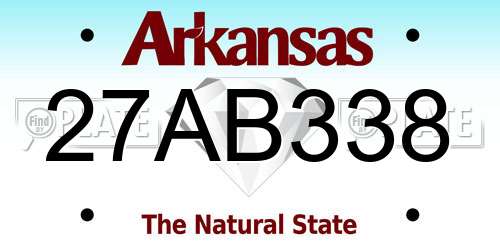 27AB338 Arkansas License Plate