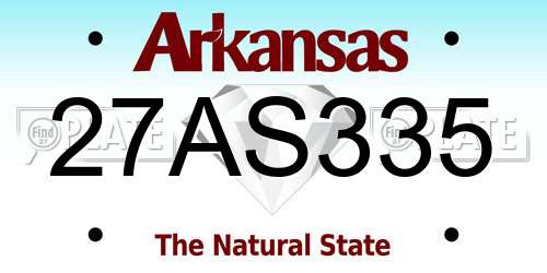 27AS335 Arkansas License Plate