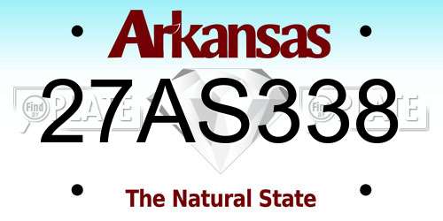 27AS338 Arkansas License Plate