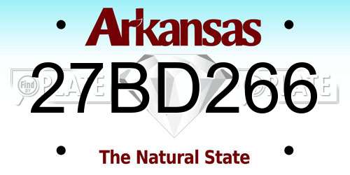 27BD266 Arkansas License Plate