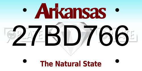 27BD766 Arkansas License Plate
