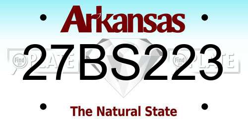 27BS223 Arkansas License Plate