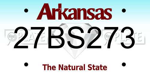 27BS273 Arkansas License Plate