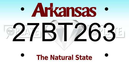 27BT263 Arkansas License Plate