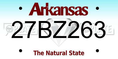 27BZ263 Arkansas License Plate