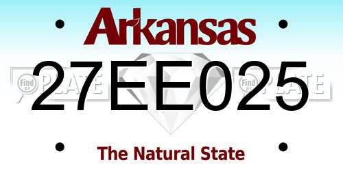 27EE025 Arkansas License Plate